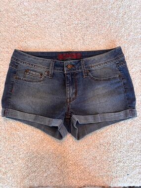 BONGO Women's Dark Indigo Cuffed Denim Shorts